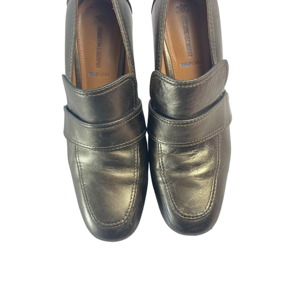 JOHNSTON & MURPHY Charlotte Heeled Loafer Bronze Leather metallic Size 8 - Picture 8 of 8